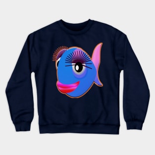 Flirtatious woman fish fish color Crewneck Sweatshirt